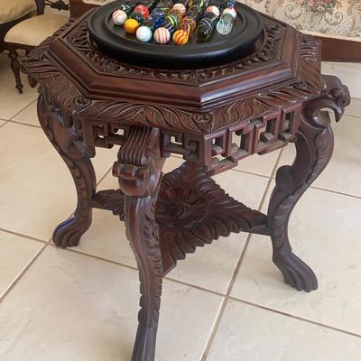 Solitaire Di Venezia Wooden Glass Marbles Board Game on Standee Table