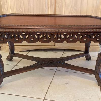 Baroque Style Mahogany Coffee Table