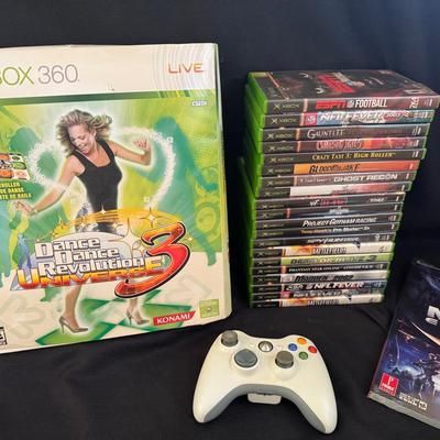 XBOX 360 Games DDR and Controller