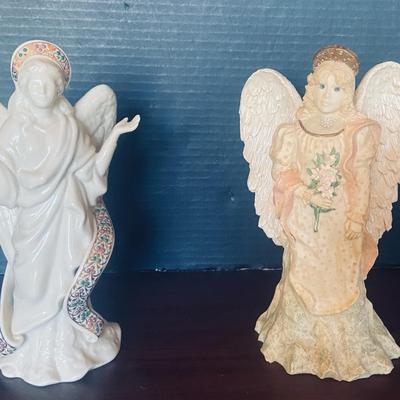 Lenox “Angel Of Light” And United Design “Angel With Lillies” Figurines