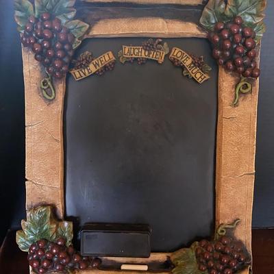 "Live Well, Laugh Often, Love Much" Tuscan Grape Chalkboard
