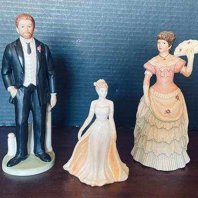 Homco Victorian Lady With Fan, John Roberts Porcelain Figurine And Coalport “ Debutante Fay”