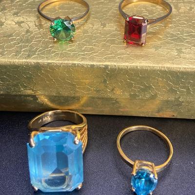 14K And 18K Topaz, Emerald, Garnet, Ruby And More Colored Stone Rings…