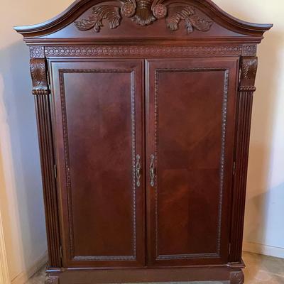 Beautiful Brown Wood Armoire Cabinet