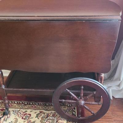 Vintage Drop-Leaf Tea Cart