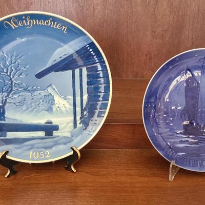 Collectible Plates: 1918 "Jule Aften", B&G Denmark; & Rosenthal 1952 "Weihnachten"
