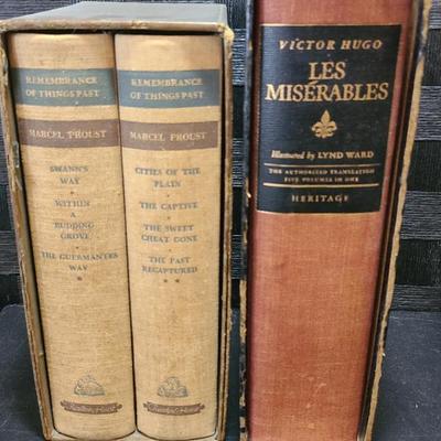 Heritage Press: Marcel Proust (2 Volumes) And Victor Hugo "Les Misérables"