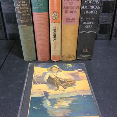 Vintage American Humor And Dog Stories Books -- Twain, Thurber,  E.B. White, Etc