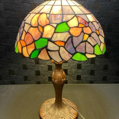 Floral Stained Glass Tiffany-Style Table Lamp