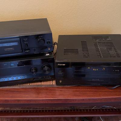 Sony Cassette Deck, Sony Tuner, and Pioneer Receiver 
