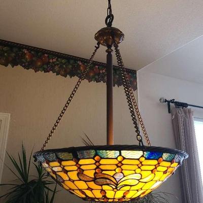 Tiffany-style Uplight Stained Glass Light Fixture