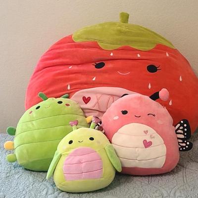 GIANT Squishmallow Strawberry, And Butterfly And Bugs