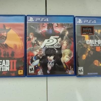 New Playstation PS4 Games - Call of Duty Black OPS, P5 Personas and Red Dead Redemption 2