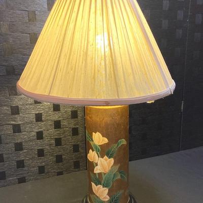 Asian Recent Vintage Goldleaf Lamp 29” Tall