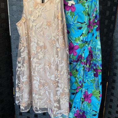 Spencer Jeremy 100% Silk Dress (sz 10) & Calvin Klein Dress (sz 14)