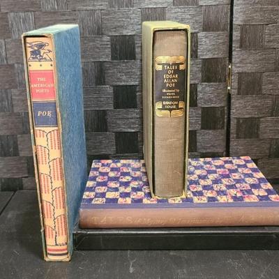 Vintage Edgar Allen Poe Books In Cases