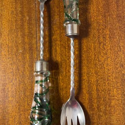 Set Of Serving Utensils (glass handles)