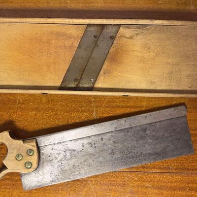 Vintage Wooden Handsaw & Slicer 