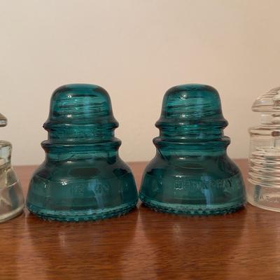 Collection Of Glass Insulators ( 2 Hemingray No. 40, 1 No.45 & 1 Pyrex) 