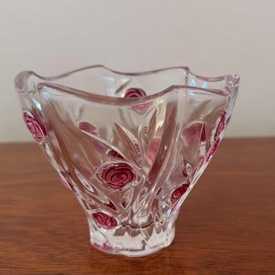 Marc Aurel Crystal Rose Bavarian Candy Dish