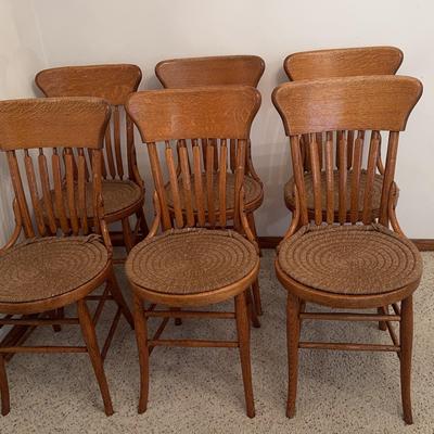 Set Of Vintage Oak Chairs