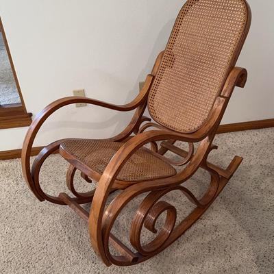 Beautiful Wicker Wooden Rocking Chair