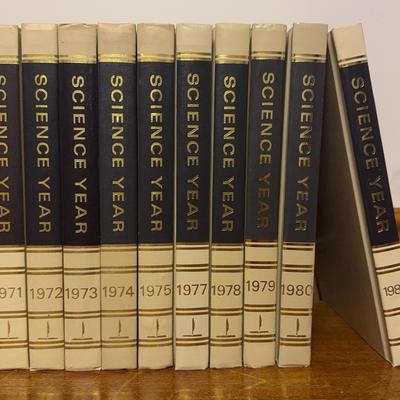 Set Of “Science Year” Hardback Books 1968-1981 (missing 1976) 