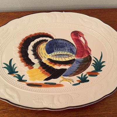 Vintage Hand Painted Japanese Turkey Platter 