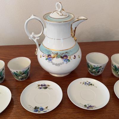 Antique Carl Tielch Tea Pot with other Items 