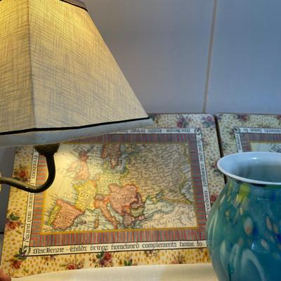 Single Lily Lamp Plus Wall Lamp, Vase And Placemats