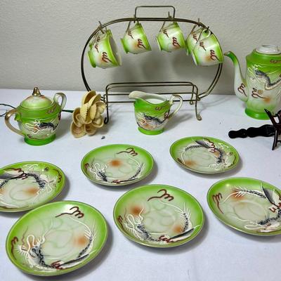 Full Dragon Vintage Chinese Tea Set 
