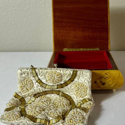 Mister Earnest Handbag And Vintage Musical Jewelry Box 