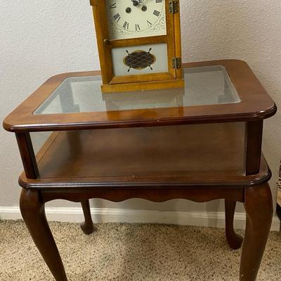 Danker German Clock And Vintage End Table
