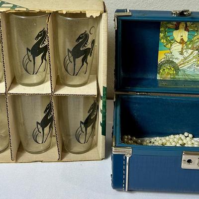 Decorative Jewelry Case And Vintage Barware