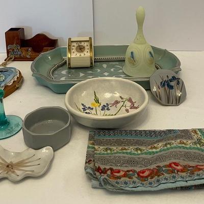 Vintage Decor, Glass, Ceramic, And Clock