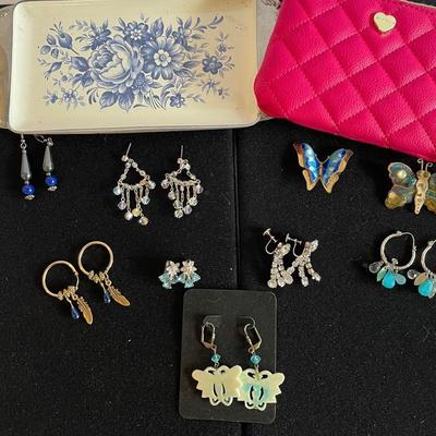 Costume Butterfly Brooches And Earrings