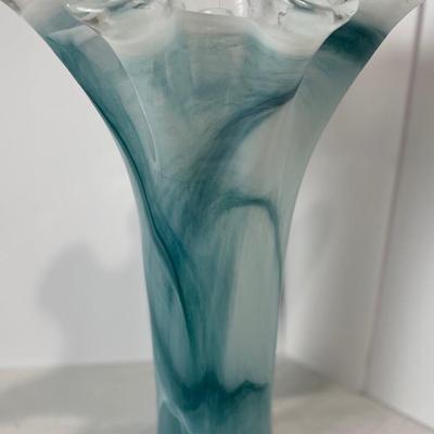 MCM Vintage Murano Italian Blue Glass Vase