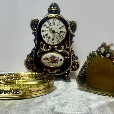 Hanas Ceske’ Baroko Porcelain Clock, Antique Jewelry Box & More