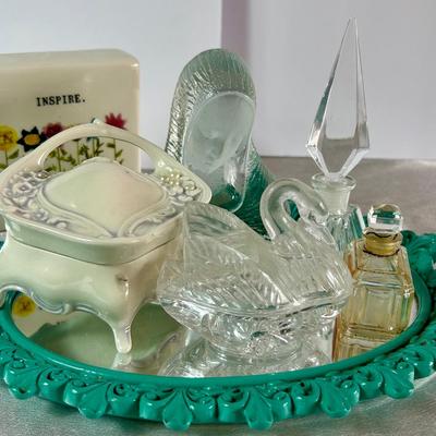Perfume Bottles And Tray