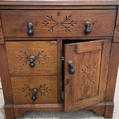 Wood Dresser Possibly Antique With Unique Hardware