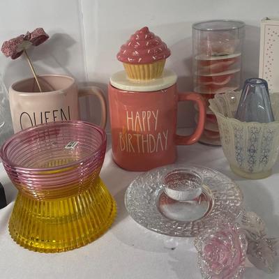 Pastel Blush & Glass Decor Set