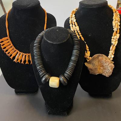 3 Large Jungle Necklaces 