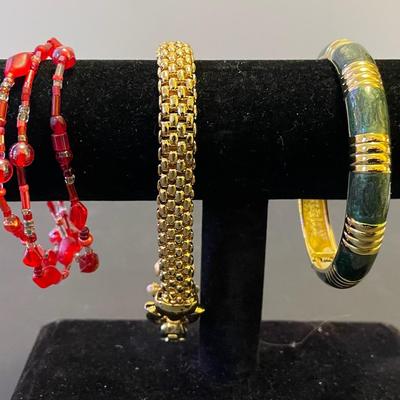 Set of 3 Assorted Vintage Costume Jewelry Bracelets