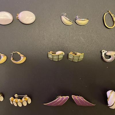 9 Pairs Of Costume Earrings 
