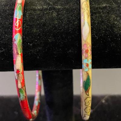 Elegant & Timeless: Set of 2 Vintage Enamel Bangles