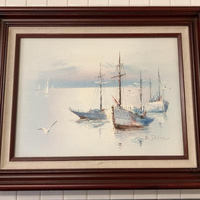 Dreney, “Calm Seas” - Signed Oil Painting w/ COA