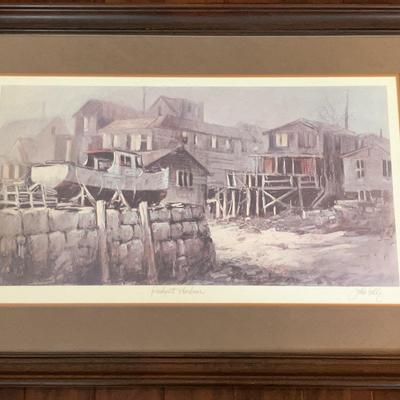 John Kelly,“Rockport Harbour” Pencil Signed, Numbered, w/ COA
