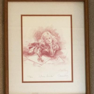 Connie King, "Dear Santa" Limited Edition Reproduction, Signed, Numbered, w/ COA