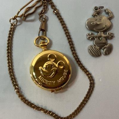 Mickey Mouse Pocket Watch And Snoopy Too