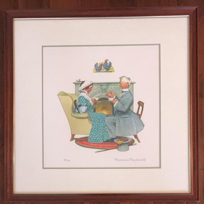 Norman Rockwell, Four Ages Of Love Series - "Gaily Sharing Good Times" w/ COA